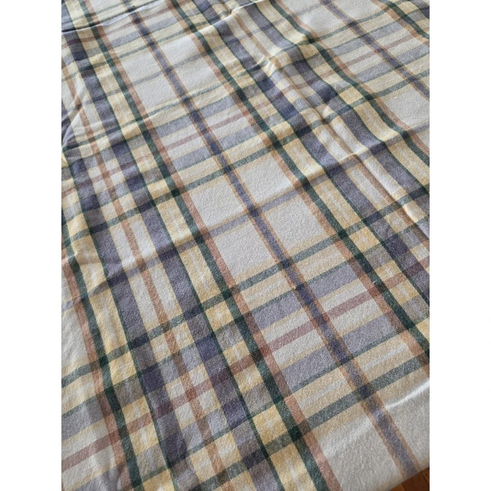 Yellow Checked Tablecloth 46x60 Fall Table Thick Cotton